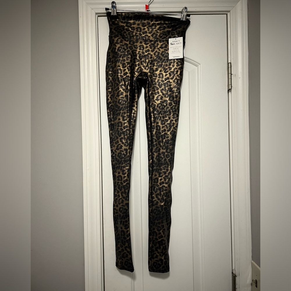 SPANX Faux Leather Leggings - Cheetah